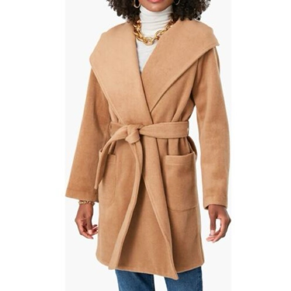 Tuckernuck Hooded Camel Belted Wrap Jacket